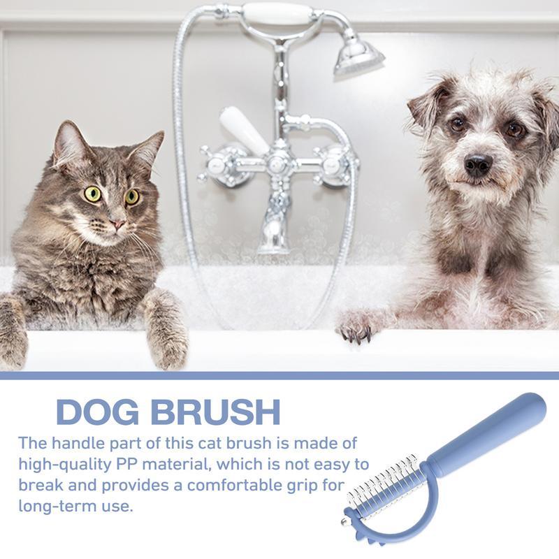 Cat Brush Self Cleaning Slicker Pets Grooming Tool With Cute Dinosaur Shape Double-sided Uses Shedding And Dematting Undercoat