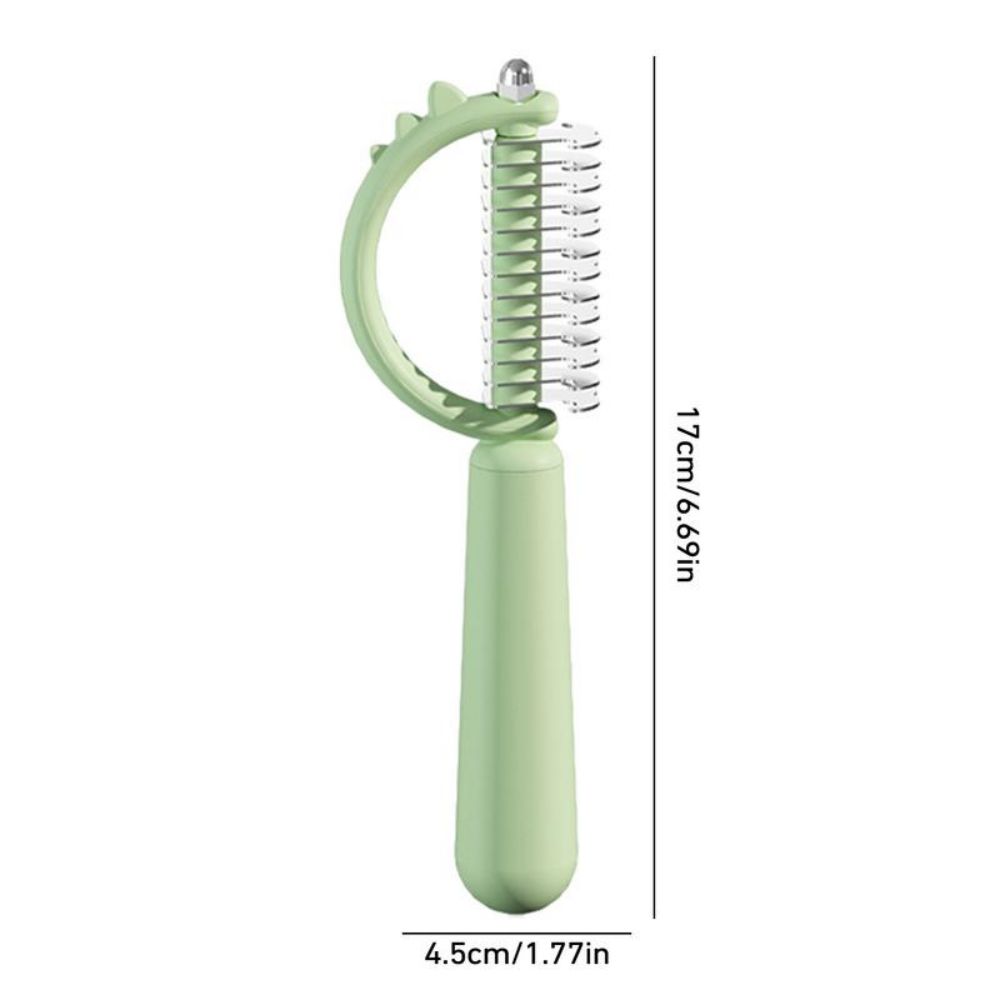 Cat Brush Self Cleaning Slicker Pets Grooming Tool With Cute Dinosaur Shape Double-sided Uses Shedding And Dematting Undercoat